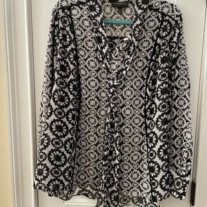 Lane Bryant Black and White Floral Women's Top